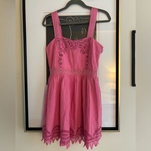 NWT LOVESHACKFANCY TARIAH PINAFORE MINI DRESS in PINK